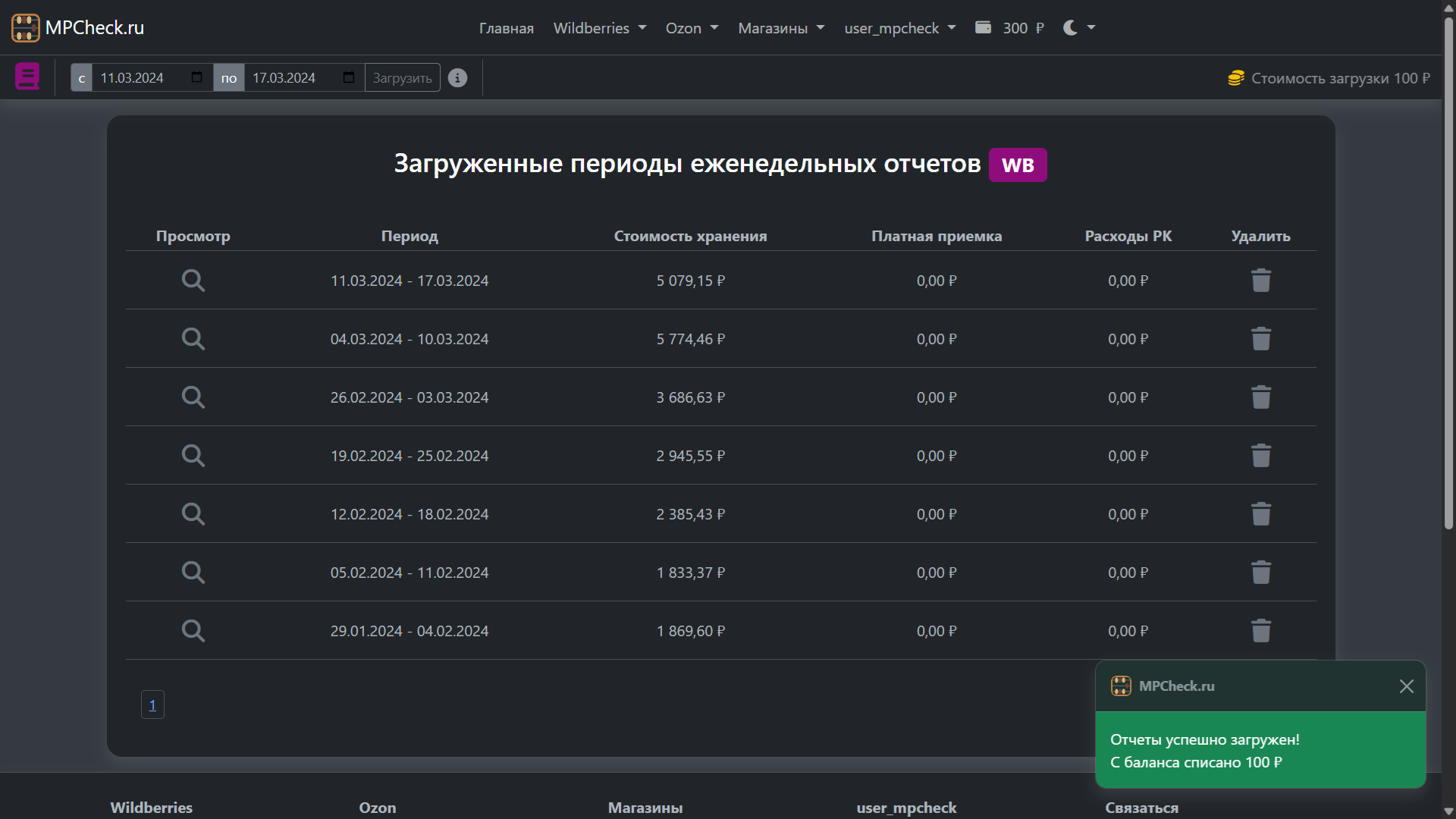 Шаг 4: Обработка ошибок при загрузке отчетов Wildberries